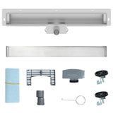 Wall Mounted Shower Drain Silver 60 cm Stainless Steel 304 42015992