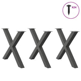 Dining Table Legs X-Shaped 3 pcs Anthracite 90x cm Steel 4012998