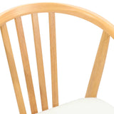 Dining Chair 2 pcs Natural and White Solid Rubberwood 42020401