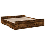 ZNTS Bed Frame with Drawers without Mattress Smoked Oak 200x200 cm 3280269