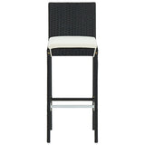 5 Piece Garden Bar Set with Cushions Poly Rattan Black 3095423