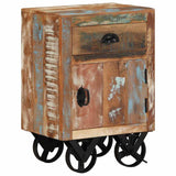 328316 Bedside Cabinet with Wheels 40x30x57 cm Solid Reclaimed Wood