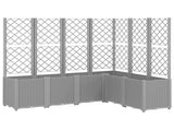 Garden Planter with Trellis Light Grey 160x120x140 cm PP 367877