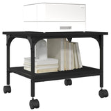 Printer Stand 2-Tier Black 50x40x38 cm Engineered Wood 842281