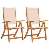 Folding Garden Chair Set of 2 Cream 4008420