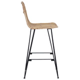 Bar Stool 2 pcs Natural 44 x 55 x 109 cm Rattan and Steel 42033210