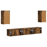 TV Cabinet Set Wall-mounted 5 pcs Smoked Oak Engineered Wood 3409074