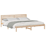 Bed Frame with Headboard Brown 200 x 220 cm Solid Pine Wood 872341