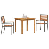 Garden Dining Set 3 pcs Grey Solid Acacia Wood 3365512
