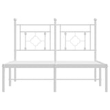 Metal Bed Frame without Mattress with Headboard White 120x200cm 374386