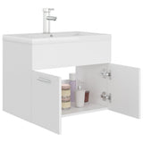 Sink Cabinet with Built-in Basin White Engineered Wood 3071270