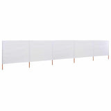 5-panel Wind Screen Fabric 600x160 cm Sand White 47166