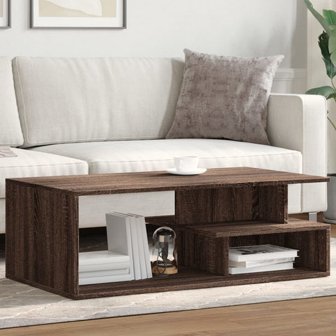 ZNTS Coffee Table Brown Oak 102x55x35 cm Engineered Wood 848016