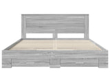 Bed Frame with Drawer with Headboard Manual Engineered Wood 3410315