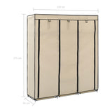 Wardrobe with Compartments and Rods Cream 150x45x175 cm Fabric 282455