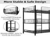 Black three-layer reinforced iron high and low beds, three person metal bed frame, W3987P434165