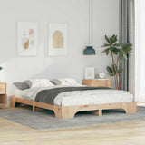Bed Frame Brown 140 x 220 cm Solid Pine Wood 872920