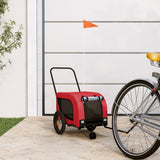 Pet Bike Trailer Red and Black Oxford Fabric and Iron 94013