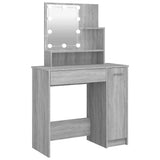 Dressing Table with LED Grey Sonoma 86.5x35x136 cm 820485
