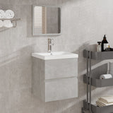 Bathroom Sink Cabinet with Basin and Mirror Concrete Grey 3114174