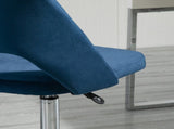 Armless Velvet-Feel Office Chair - Dark Blue T3398P329953