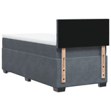 ZNTS Box Spring Bed with Mattress Dark Grey 90x200 cm Velvet 3286223
