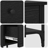 Bedside Cabinet with Drawer 2 pcs Black Oak 33.5 x 36 x 70 cm 871241