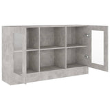 Vitrine Cabinet Concrete Grey 120x30.5x70 cm Engineered Wood 802790