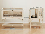 2 Tier Wooden Hamster Cage with Shelf and Openable Top T3398P552629