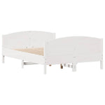 ZNTS Bed Frame without Mattress White 120x200 cm Solid Wood Pine 3301792