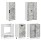 Kitchen Unit LUCCA 5 pcs Concrete Grey Engineered Wood 3438268