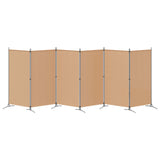 6-Panel Room Divider Beige 520 x 180 cm Fabric 42039230