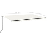 Manual Retractable Awning with LED 500x350 cm Cream 3069222