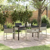 Garden Dining Set 5 pcs Light Grey Poly Rattan 3380734