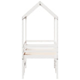 High Sleeper Bed without Mattress White 75x190 cm Small Single Solid Wood Pine 3282142