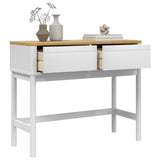 Console Table FLORO White 89.5x36.5x73 cm Solid Wood Pine 374021