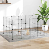 28-Panel Pet Cage with Door Black 35x35 cm Steel 3114038