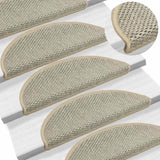 ZNTS Stair Mats Self-adhesive Sisal-Look 30 pcs 56x17x3 cm Light Green 3365863