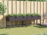 Garden Planters with Shelf 2 pcs Black 90x40x75 cm Poly Rattan 3210507