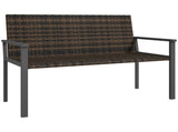 2 Seater Rattan Garden Bench, Outdoor Bench Quick-Drying Cotton Padding, Wicker Garden Loveseat T3398P317663