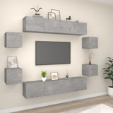 8 Piece TV Cabinet Set Concrete Grey Engineered Wood 3114217
