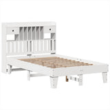 Bed Frame without Mattress White 135x190 cm Solid Wood Pine 3308859