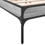 ZNTS Bed Frame Grey Sonoma 150x200 cm King Size Engineered Wood and Metal 845014