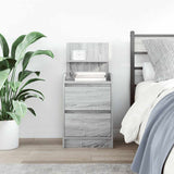 Bedside Cabinet with 2 Drawers Grey Sonoma 38x34x80 cm 861365