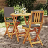 Bistro Set with Cushion 3 pcs Oil Natural Solid Acacia Wood 4105514