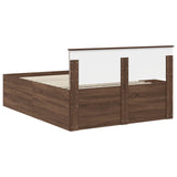 Bed Frame with Headboard Brown Oak 140 x 200 cm Engineered Wood 3408584