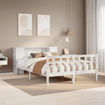 ZNTS Bookcase Bed without Mattress White 120x200 cm Solid Wood Pine 3321656