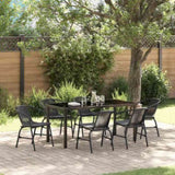 Garden Dining Set 7 pcs Black Powder-Coated Steel 3379384