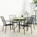 Stackable Garden Chair Set 5 pcs Anthracite Powder-coated Steel 3283757
