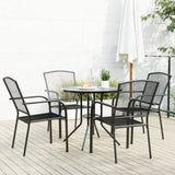 Stackable Garden Chair Set 5 pcs Anthracite Powder-coated Steel 3283757